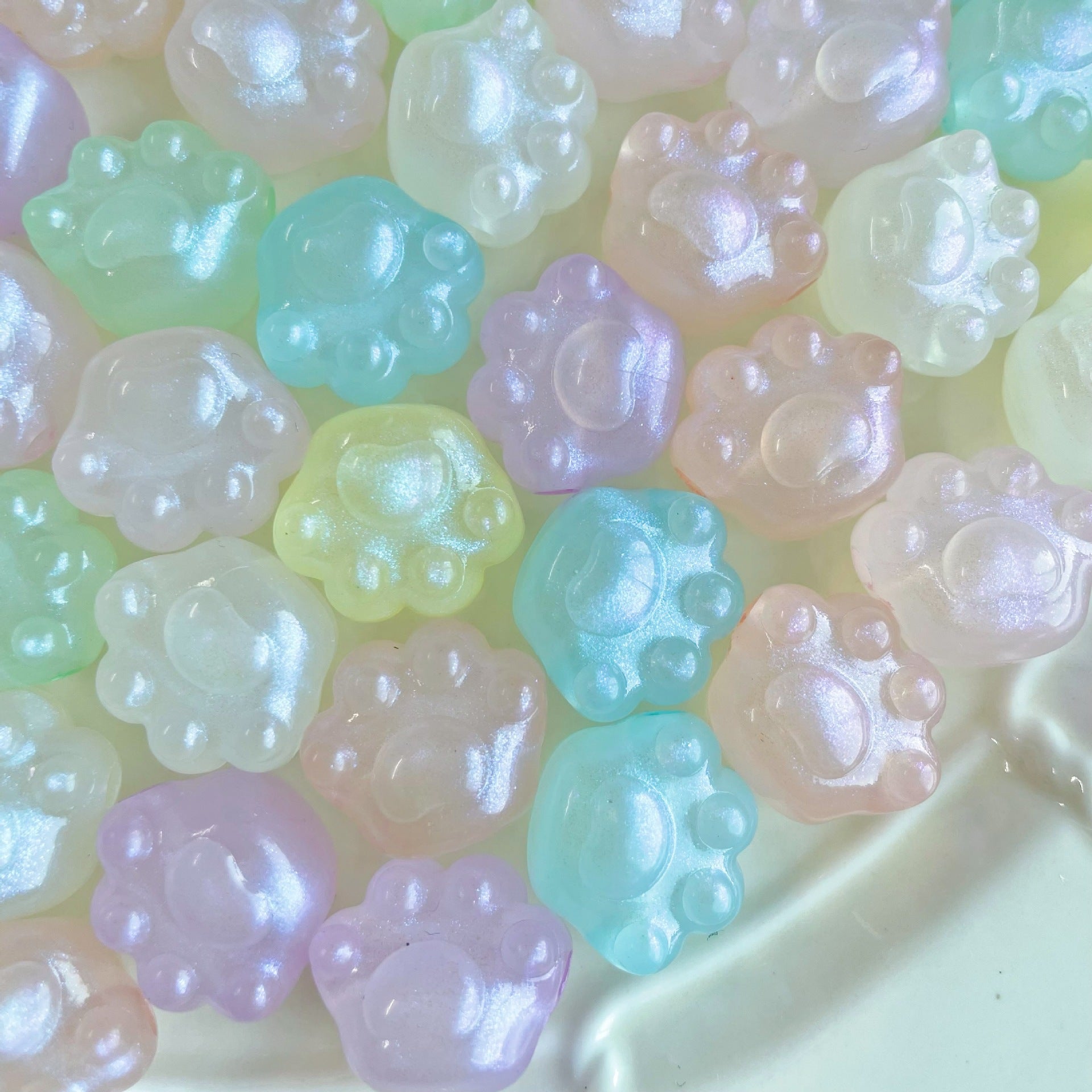 Acrylic Mermaid Princess Luminous Cat Claw Loose Beads DIY Accessories for Phone Chains and Bag Beading Materials Secondary image