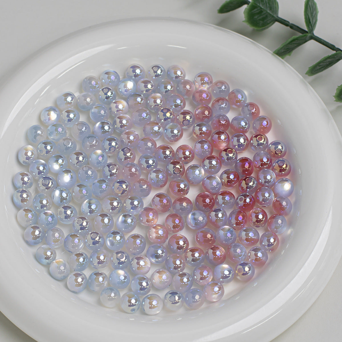 10mm light-changing two-tone cat-eye resin beads with straight holes for DIY handmade bracelets and accessories Secondary image