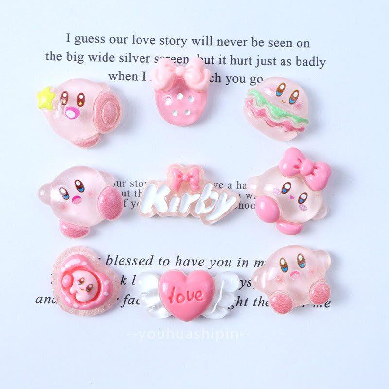 Transparent Star Kirby Series Resin Accessories, Cream Glue DIY Phone Case, Hair Clips, Hair Accessories, Handmade Materials Secondary image