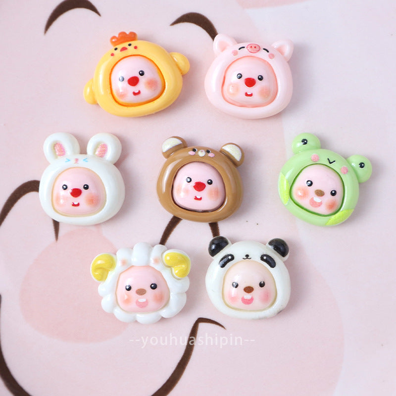 Beaver head cartoon glossy DIY resin accessories for handmade hair clips, phone cases, water bottles, and headwear Secondary image