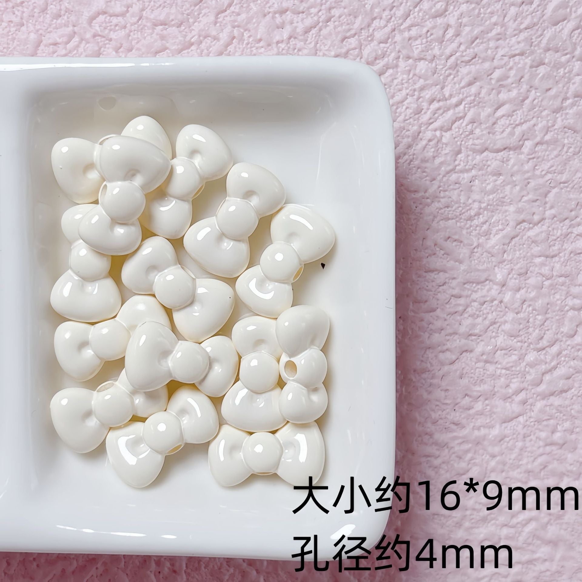 Small colored lacquered KT bow straight-hole acrylic beads DIY bracelet necklace material accessories Secondary image