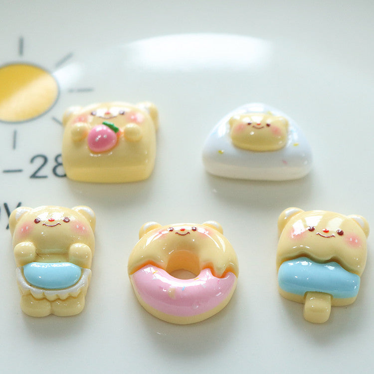Cartoon playful spring puppy cartoon cream glue resin accessories DIY handmade hairpin toy shoe material Secondary image