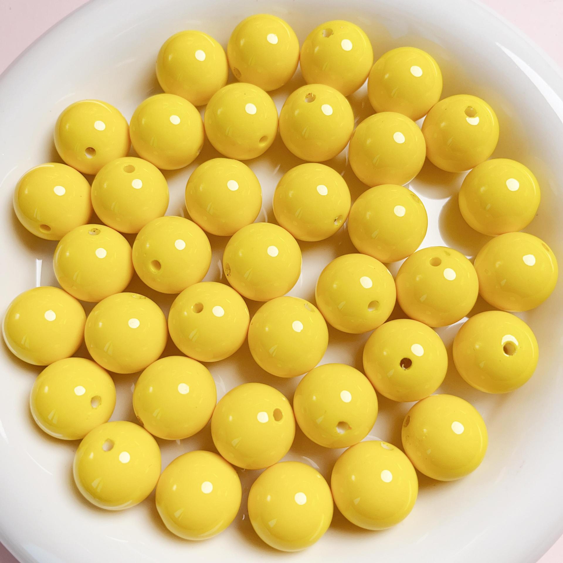 16mm acrylic macaron painted solid color round beads DIY phone chain keychain beaded accessory parts Secondary image