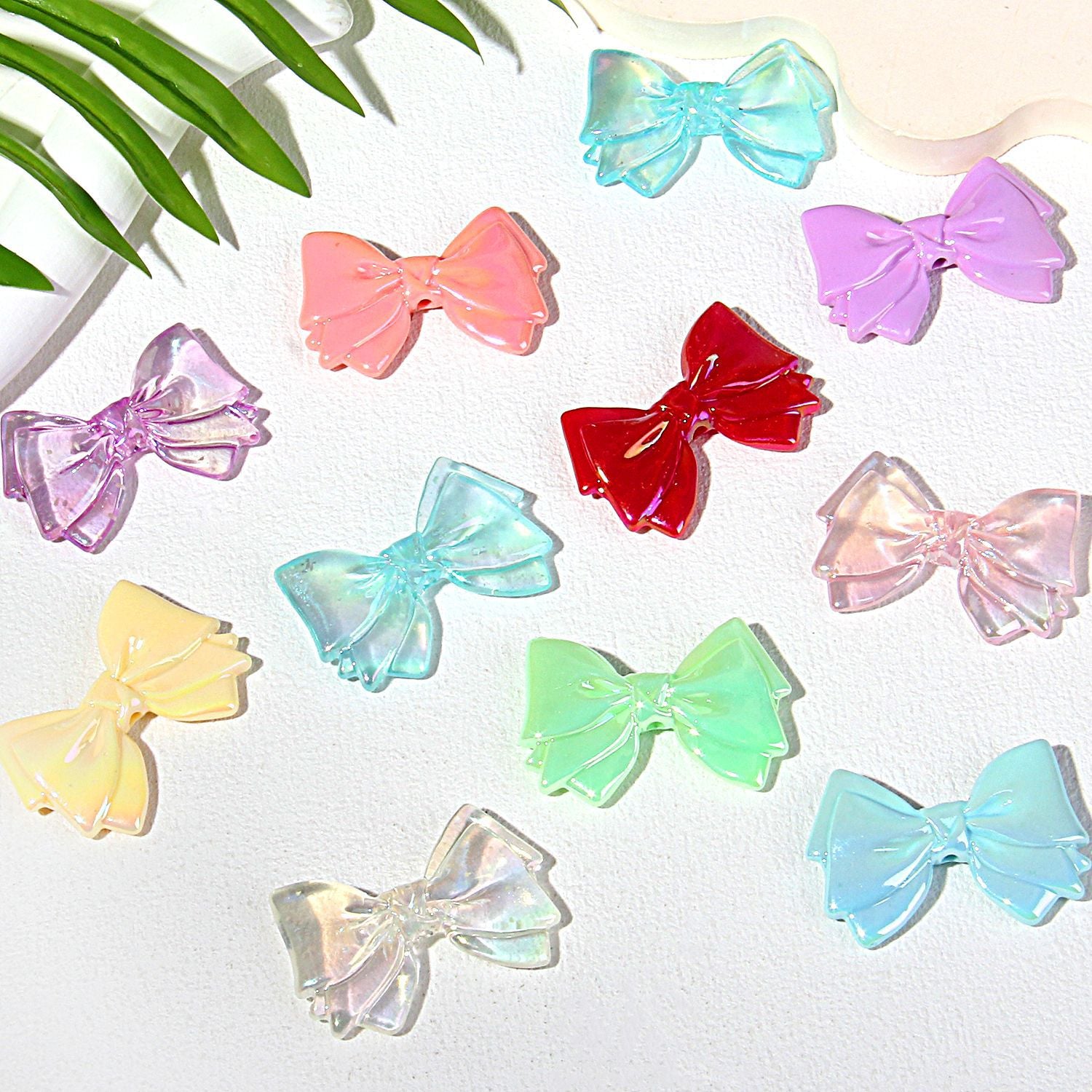 Acrylic plated bowknot beads DIY phone chain bag chain DIY car hanging material Secondary image