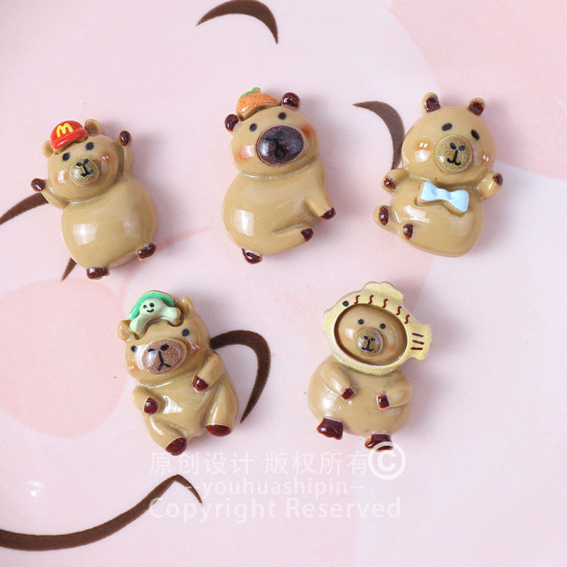 Capybara resin accessory keychain material DIY cream glue phone case decoration Secondary image