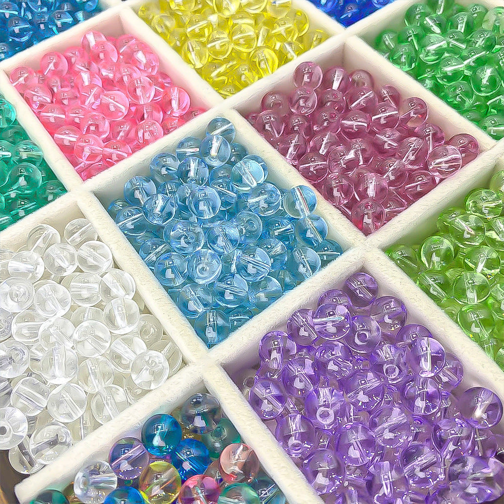 8mm translucent imitation crystal glass beads for DIY jewelry making, bracelet and necklace accessories, handmade glass beads Secondary image