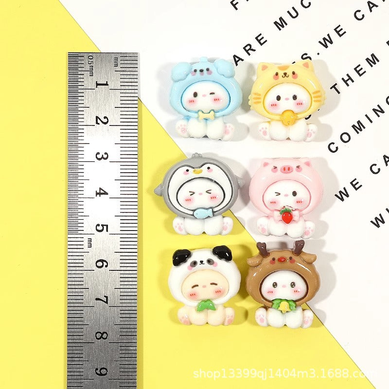 Cartoon cute resin accessories, glossy animal headpieces, cream glue DIY materials, decorative patches for handmade decorations Secondary image