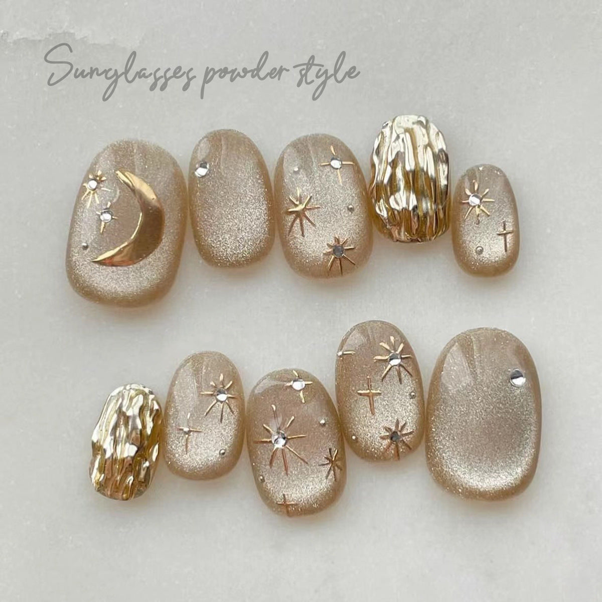 Nail art solid powder: gold, titanium gold, mirror silver, rose gold, champagne silver, electroplated solid powder Secondary image