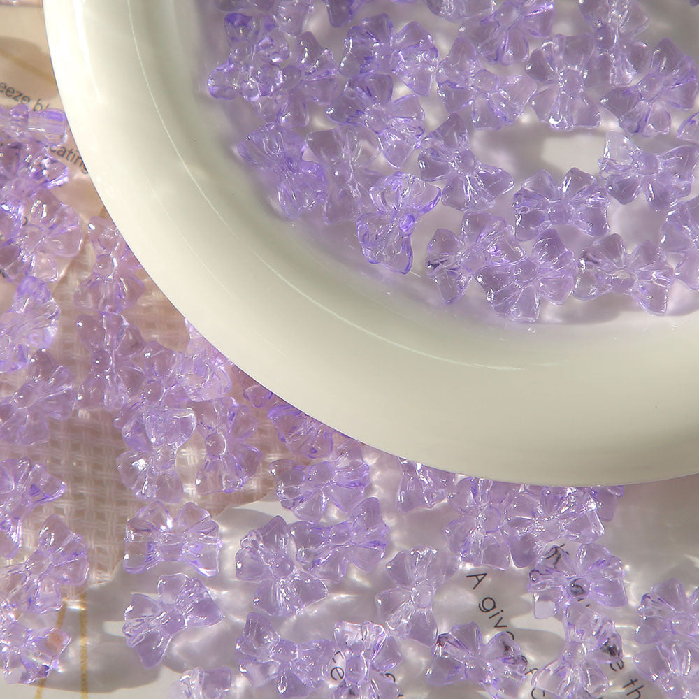 Spring and summer colorful bow transparent glass beads DIY handmade bracelet necklace loose bead jewelry materials Secondary image