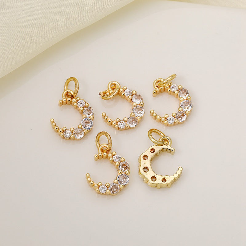 Color-retaining zircon-inlaid moon pendant, fortune character gourd star pendant, DIY handmade necklace accessories Secondary image