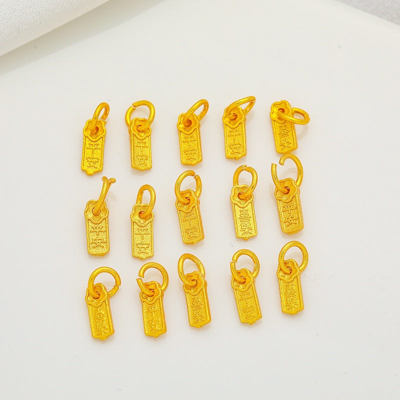 Gold-plated enamel peace pendant, lucky cat coin charm, DIY bracelet necklace beaded accessory jewelry Secondary image