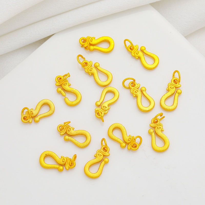 Gold-plated enamel Chinese-style butterfly and fortune character gourd pendant DIY bracelet necklace beaded accessory Secondary image