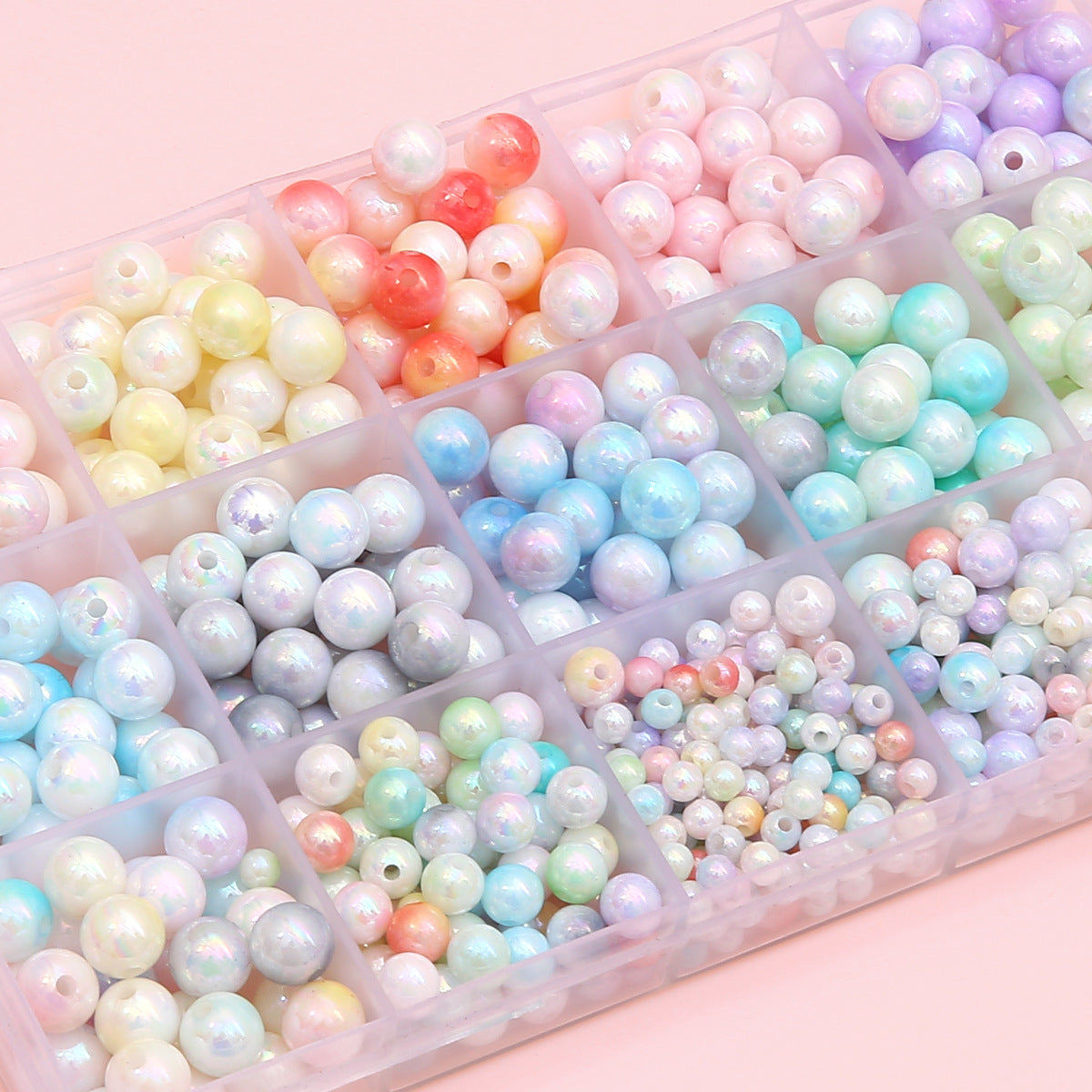 Acrylic plated AB two-tone round beads DIY handmade beaded bracelets, phone chains, and accessory components Secondary image