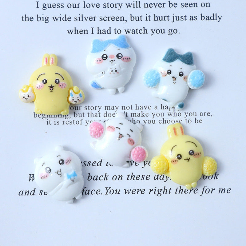 Cute cartoon Chiikawa DIY cream glue phone case keychain hairpin hairband resin accessory parts Secondary image