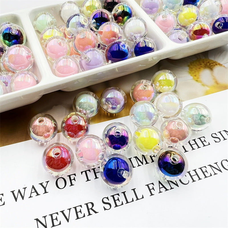 16mm high-quality acrylic UV-coated scratch-free bead-in-bead round beads DIY phone chain beading material accessories Secondary image