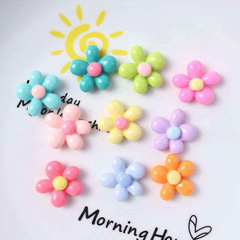 Irregular five-petal flower resin accessories DIY materials handmade materials shoe buckles hat patches cream glue Secondary image