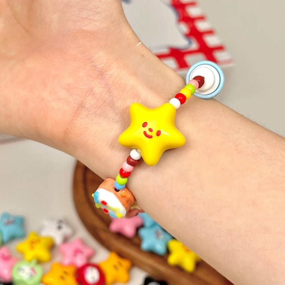 Beaded DIY accessories, acrylic beads, loose beads, cute bear, apple, pentagram, materials for bracelets and necklaces Secondary image