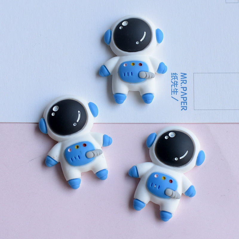 Cute cartoon astronaut spaceship moon resin patch DIY handmade jewelry earring keychain accessory materials Secondary image
