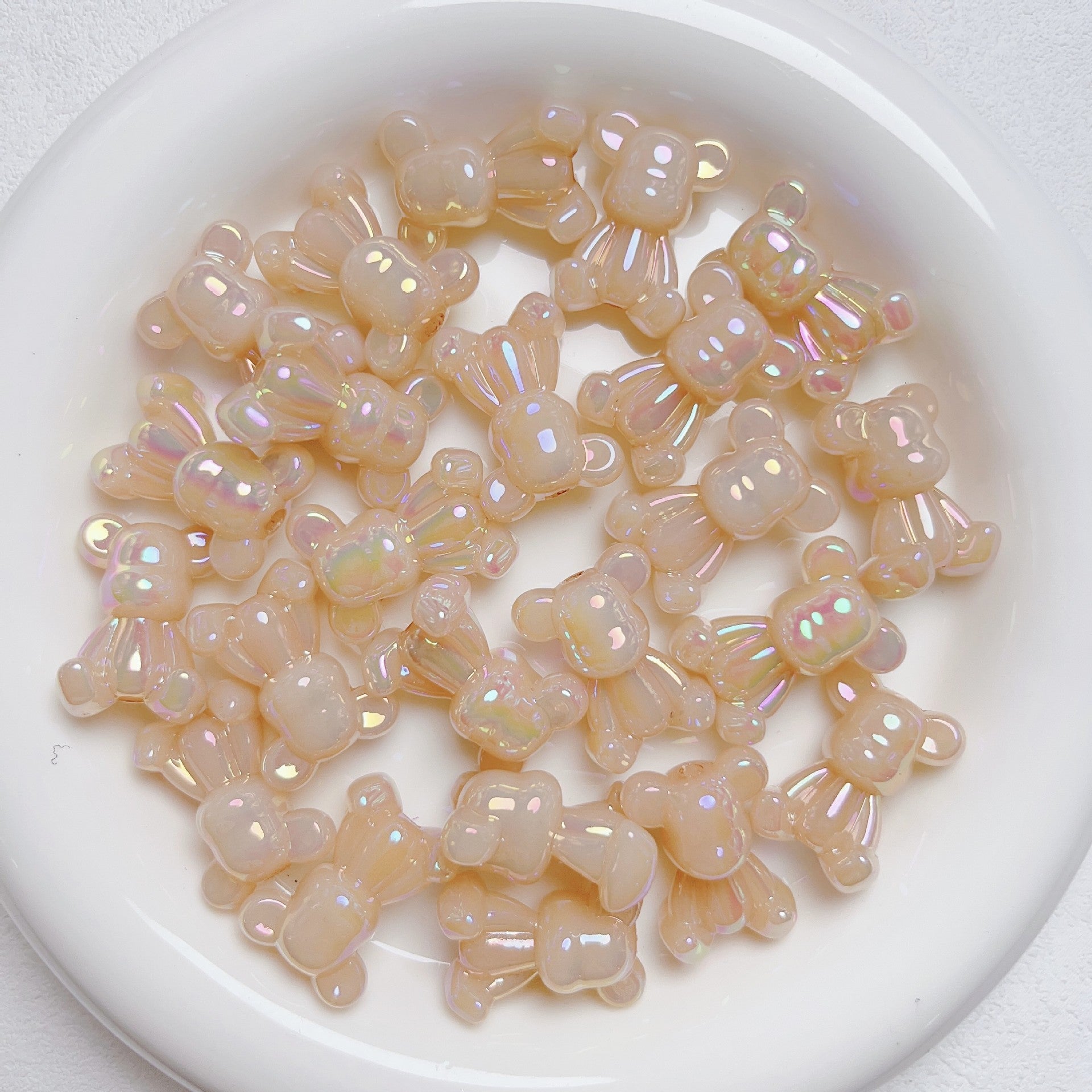 Cream jelly glow-in-the-dark bear UV colorful acrylic beads DIY phone chain keychain accessory Secondary image