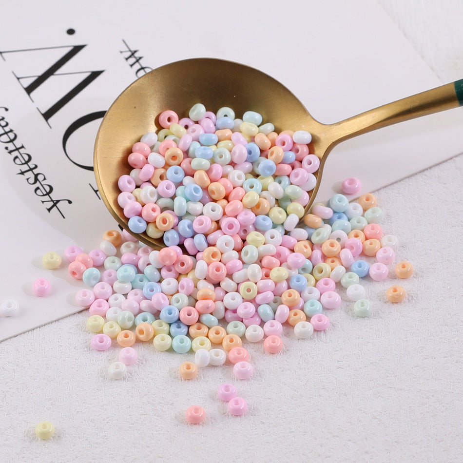 4mm mixed color solid glass seed beads for DIY handmade bracelets, necklaces, beading, loose beads, materials, accessories, and jewelry Secondary image