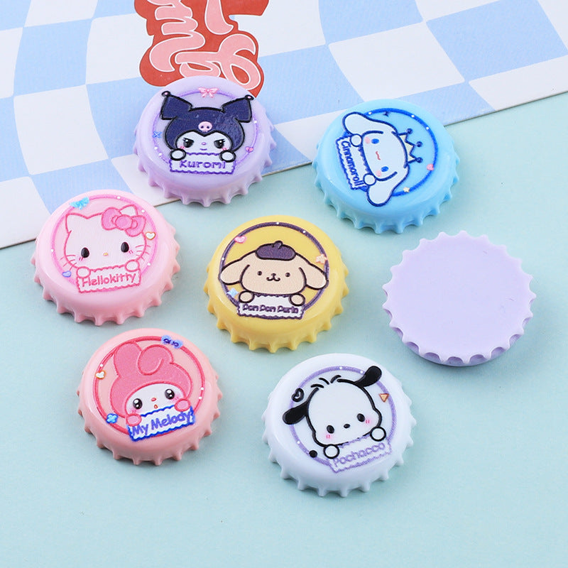Cartoon Sanrio animal bottle cap resin accessories, cream glue DIY handmade materials for phone cases, water cups, and hair clips Secondary image