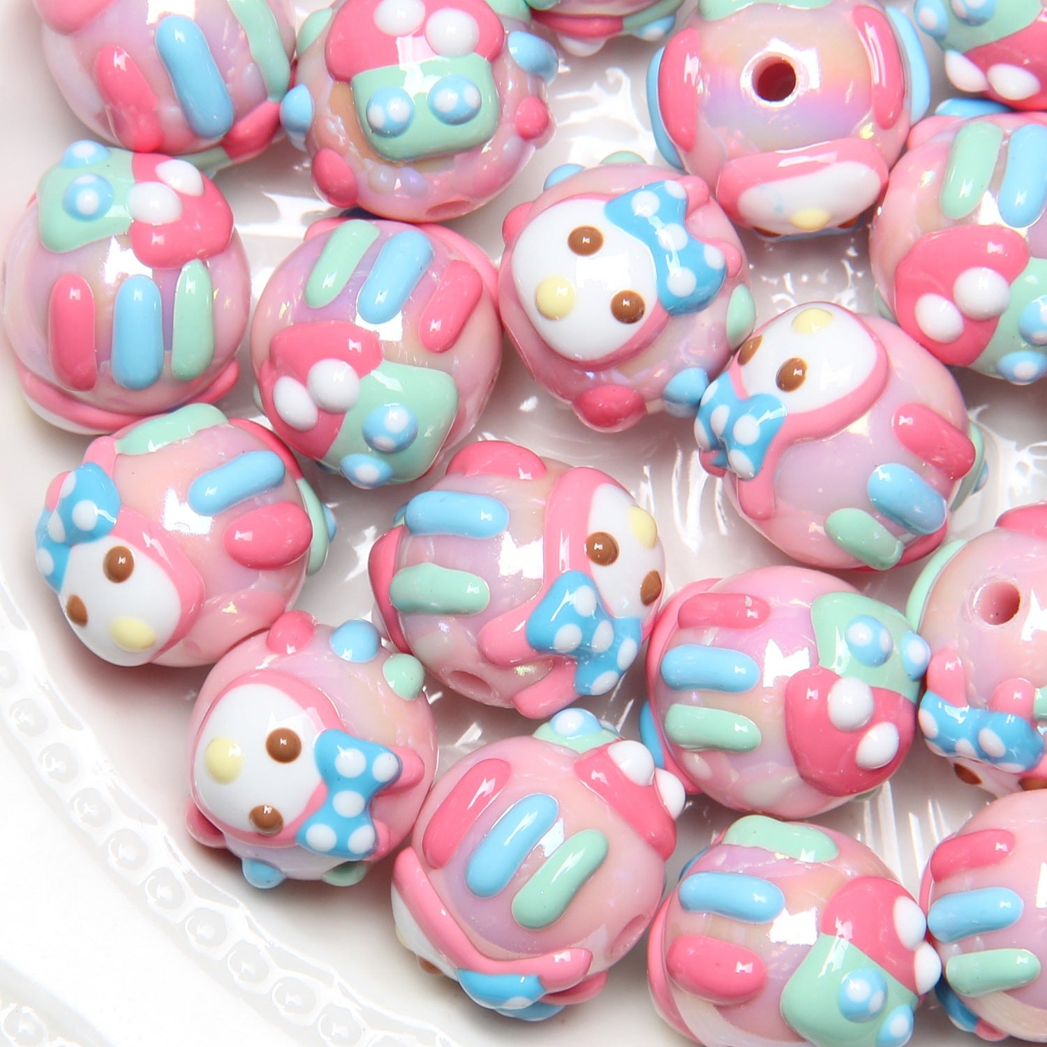 Heavy oil hand-painted beads DIY beading DIY phone chain car hanging bag hanging chain beads loose beads DIY Secondary image