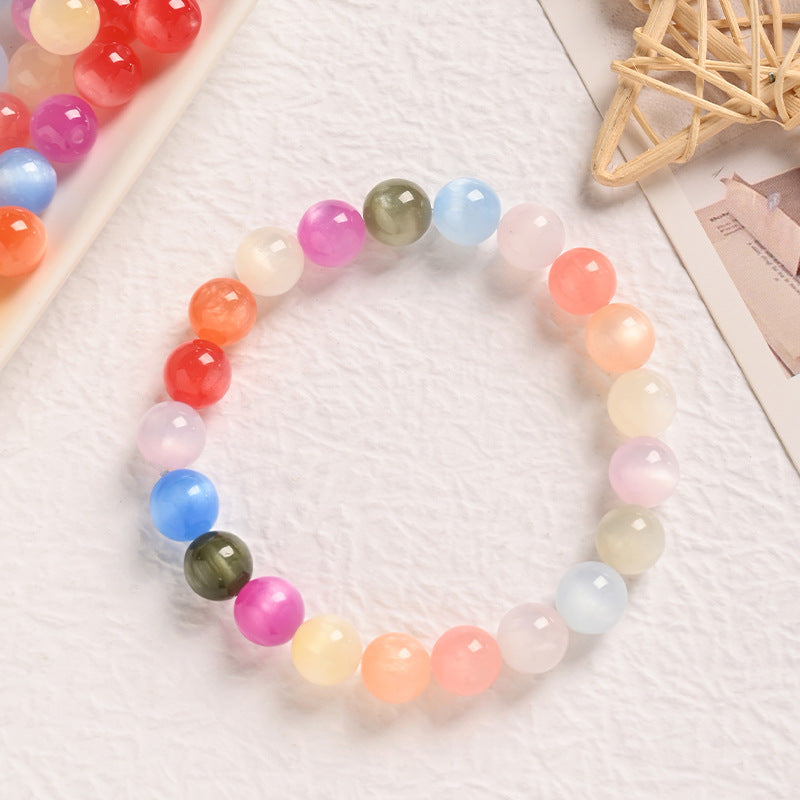 High Quality - Colorful Rainbow Light-Changing Beads UV Color-Changing Cat Eye Resin Loose Beads Round Beads DIY Beads Secondary image