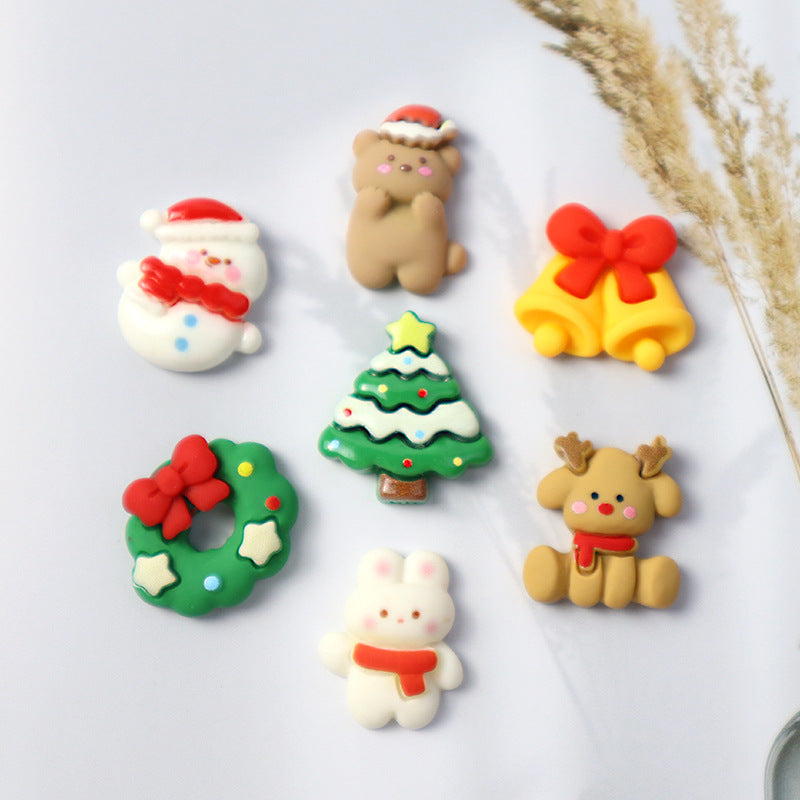 Christmas resin ornament accessories DIY cream glue phone case, childlike hair clips, homemade water cup stationery materials Secondary image