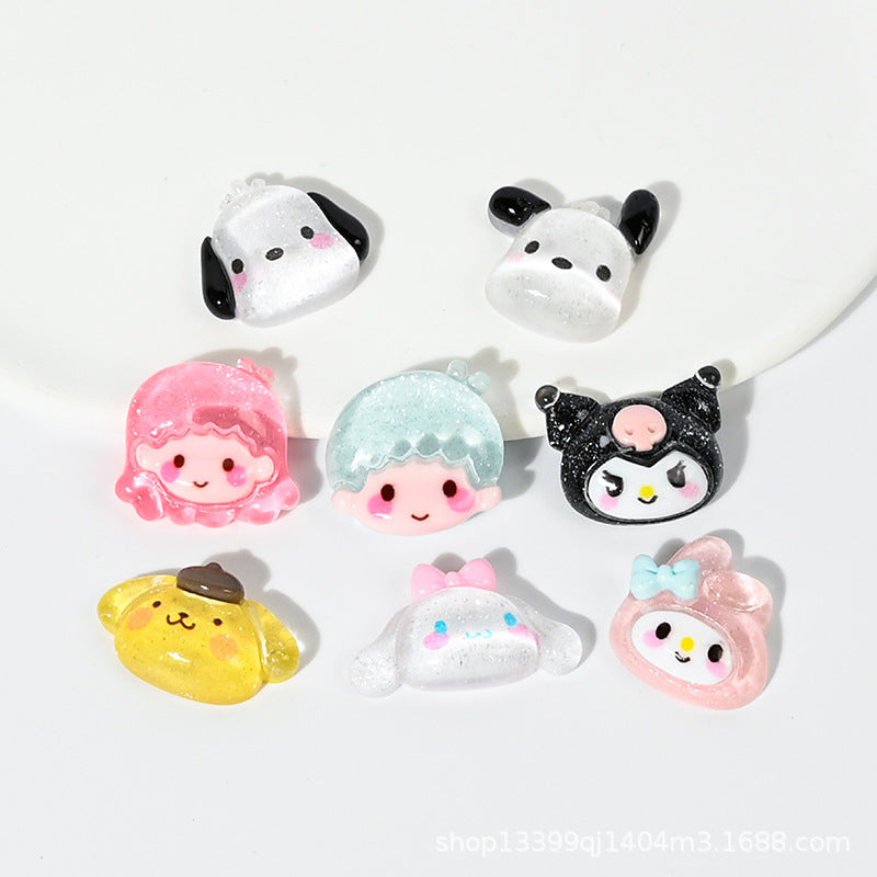 Transparent cartoon animal handmade DIY accessories resin cream glue parts phone case accessories decorative resin parts Secondary image