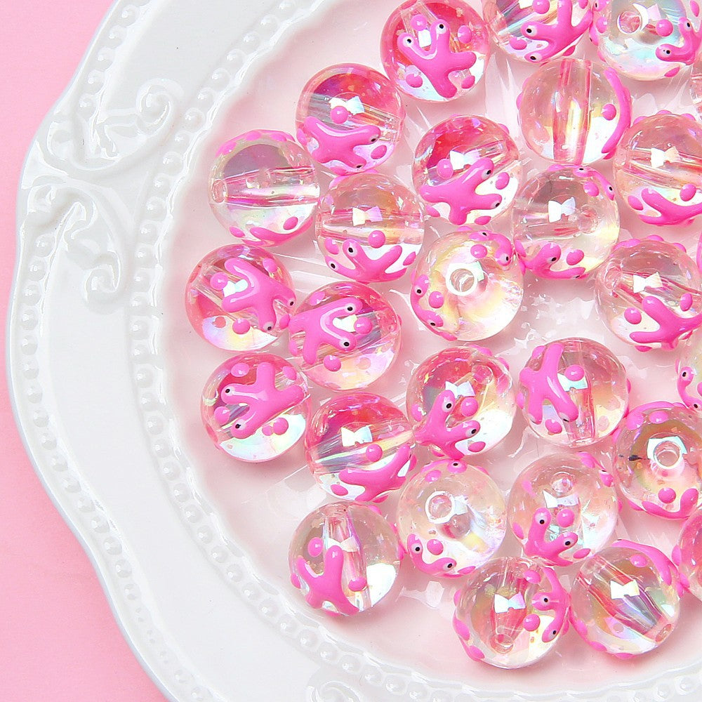 16MM round beads, fresh and simple DIY hand-painted beads, loose beads, colorful beaded DIY phone chains, car pendants, bracelet accessories Secondary image