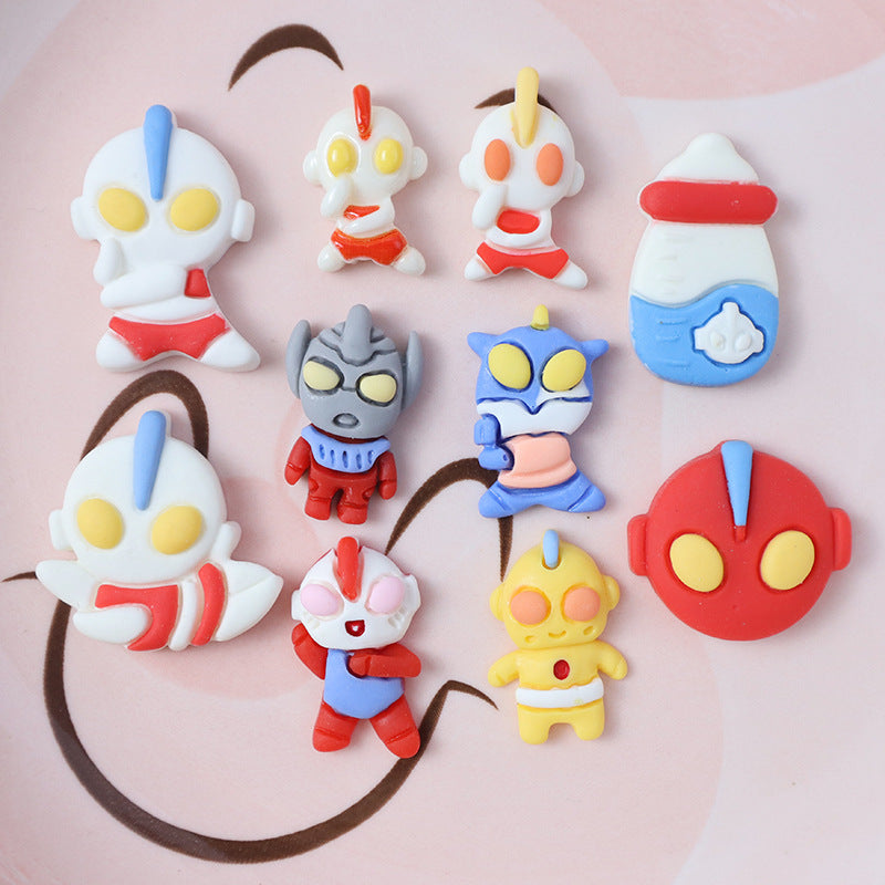 Cartoon Ultraman resin accessories DIY phone case cream glue hole shoes craft materials storage box stickers Secondary image