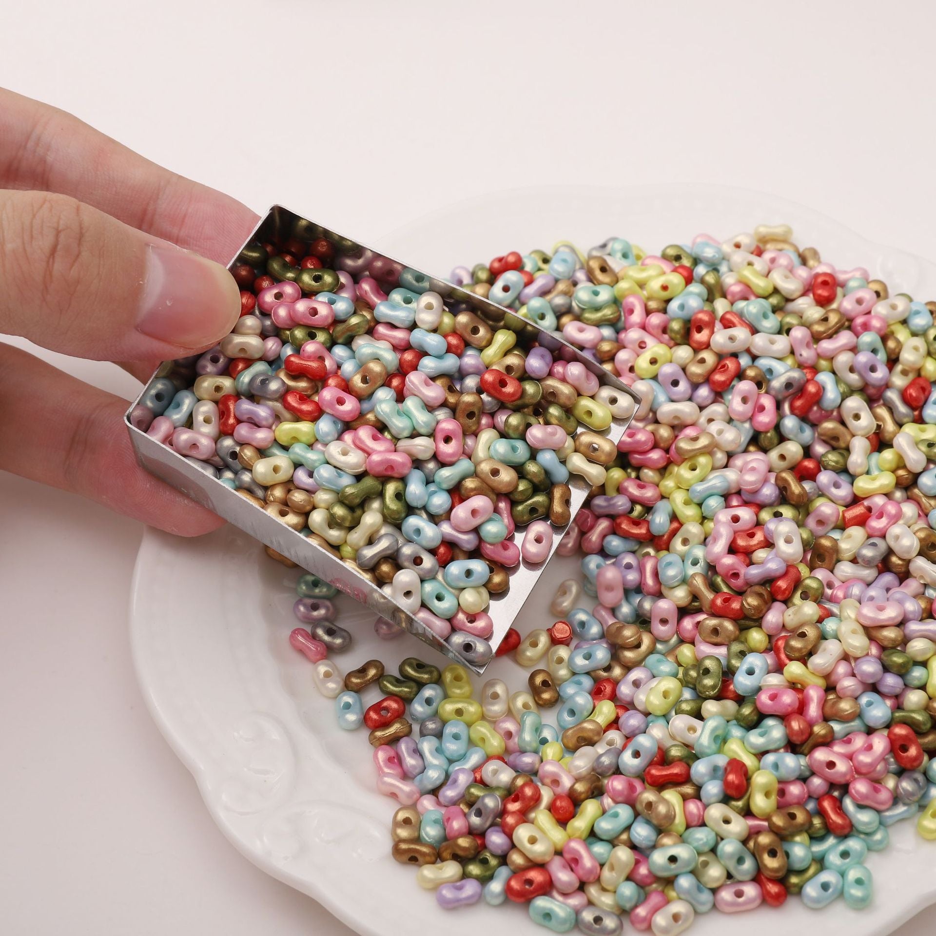 Stainless steel flat square-headed spatula with and without ear tabs, bead scraper tool for DIY handmade bracelets and necklaces accessories Secondary image