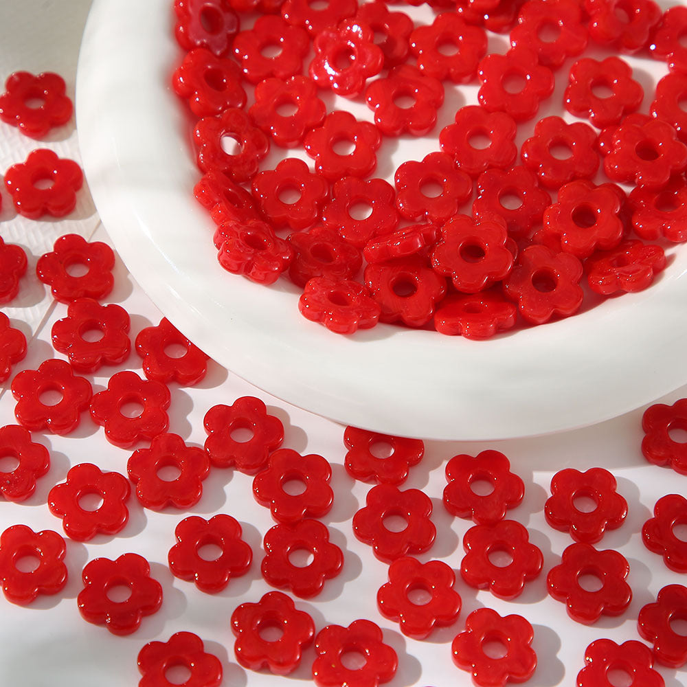 Large-hole five-leaf vintage glass hollow flower beads loose beads DIY jewelry accessories bracelet necklace beading materials Secondary image