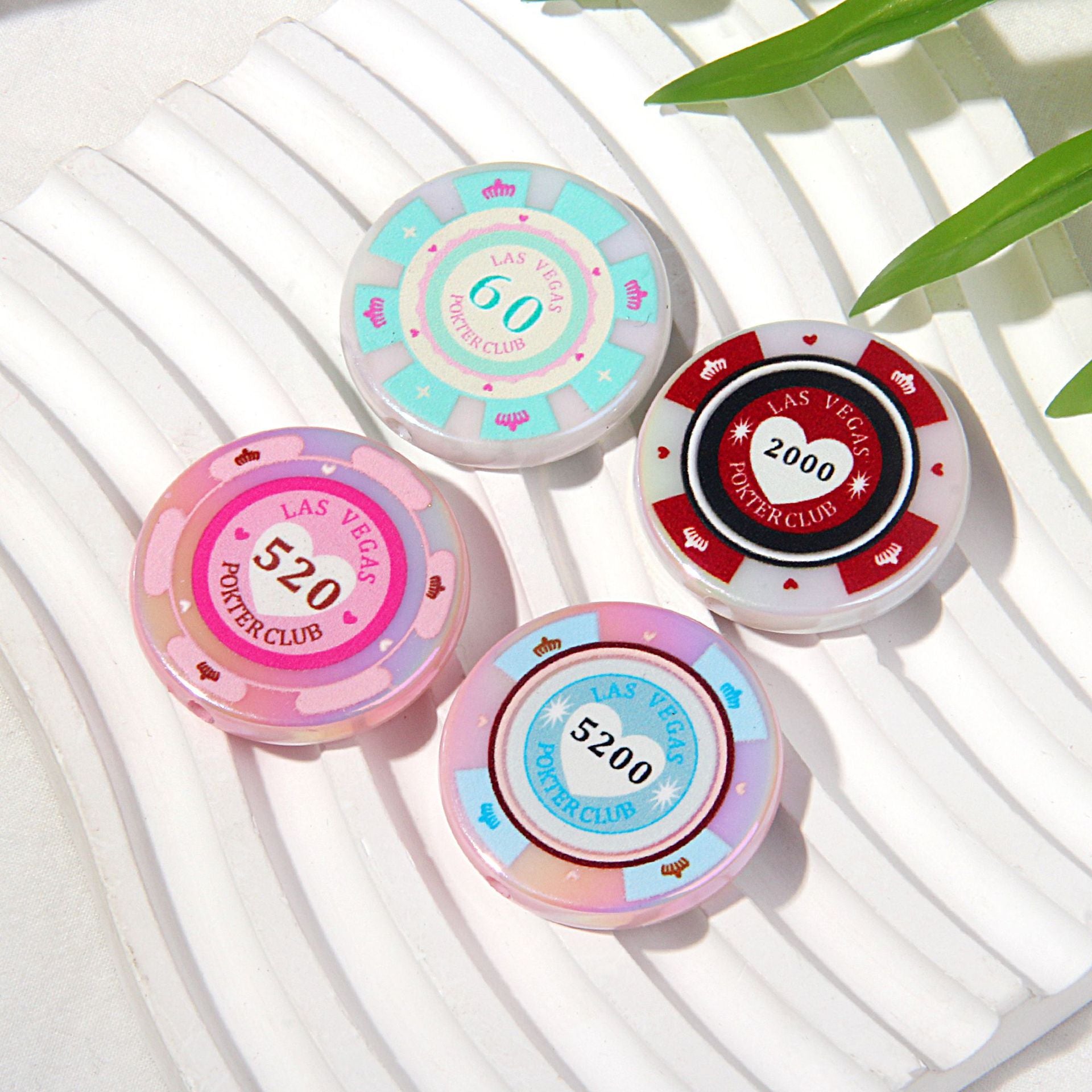 2026 New Product: Acrylic Beaded Simulated Mahjong Chips DIY Phone Chain, Fun and Cute Keychain Beads Secondary image