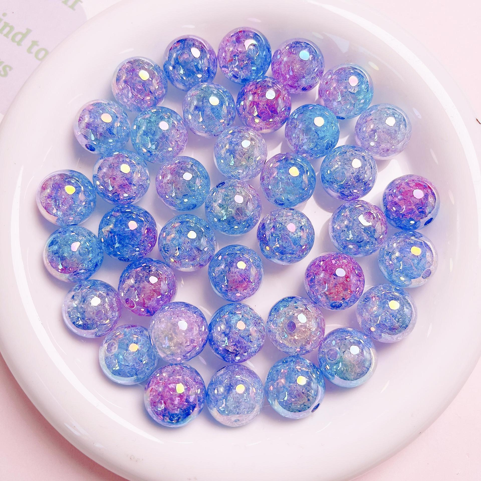 16mm high-quality UV two-tone gradient burst round beads DIY phone chain keychain beading material accessories Secondary image