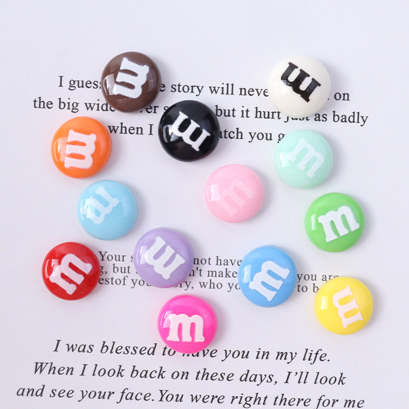 DIY resin M&M's, super popular fun chocolate M&M's, cream phone case decoration DIY accessories Secondary image
