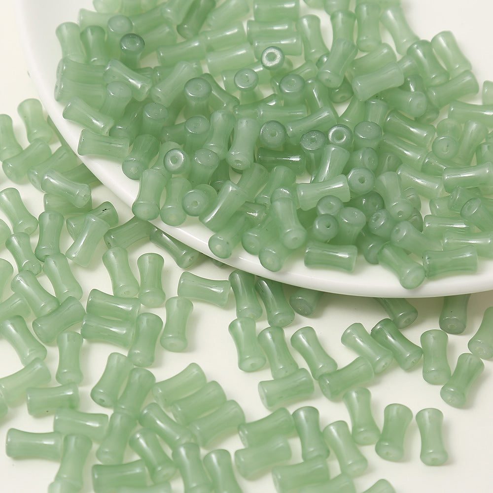 6x12mm imitation jade glass loose beads DIY handmade jewelry bracelet bamboo tube beads string bead accessories Secondary image
