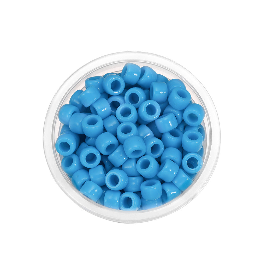 DIY Jewelry Accessories Acrylic Loose Beads Candy Color Large Hole Barrel Beads Handmade Beading Materials Plastic Round Beads Secondary image