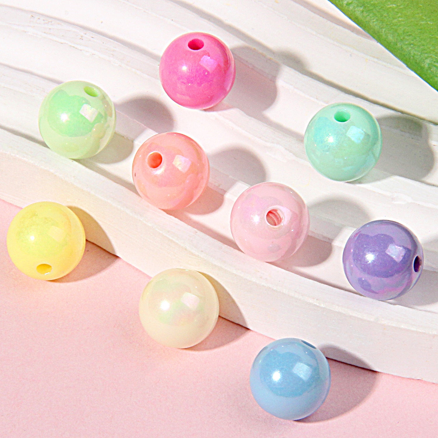 Macaron-colored acrylic round beads DIY phone chain bracelet beads loose beads DIY beads Secondary image