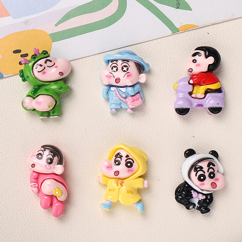 Cartoon DIY resin accessories, Shin-chan butt cream glue handmade hair clips, phone case, shoe buckle accessories Secondary image