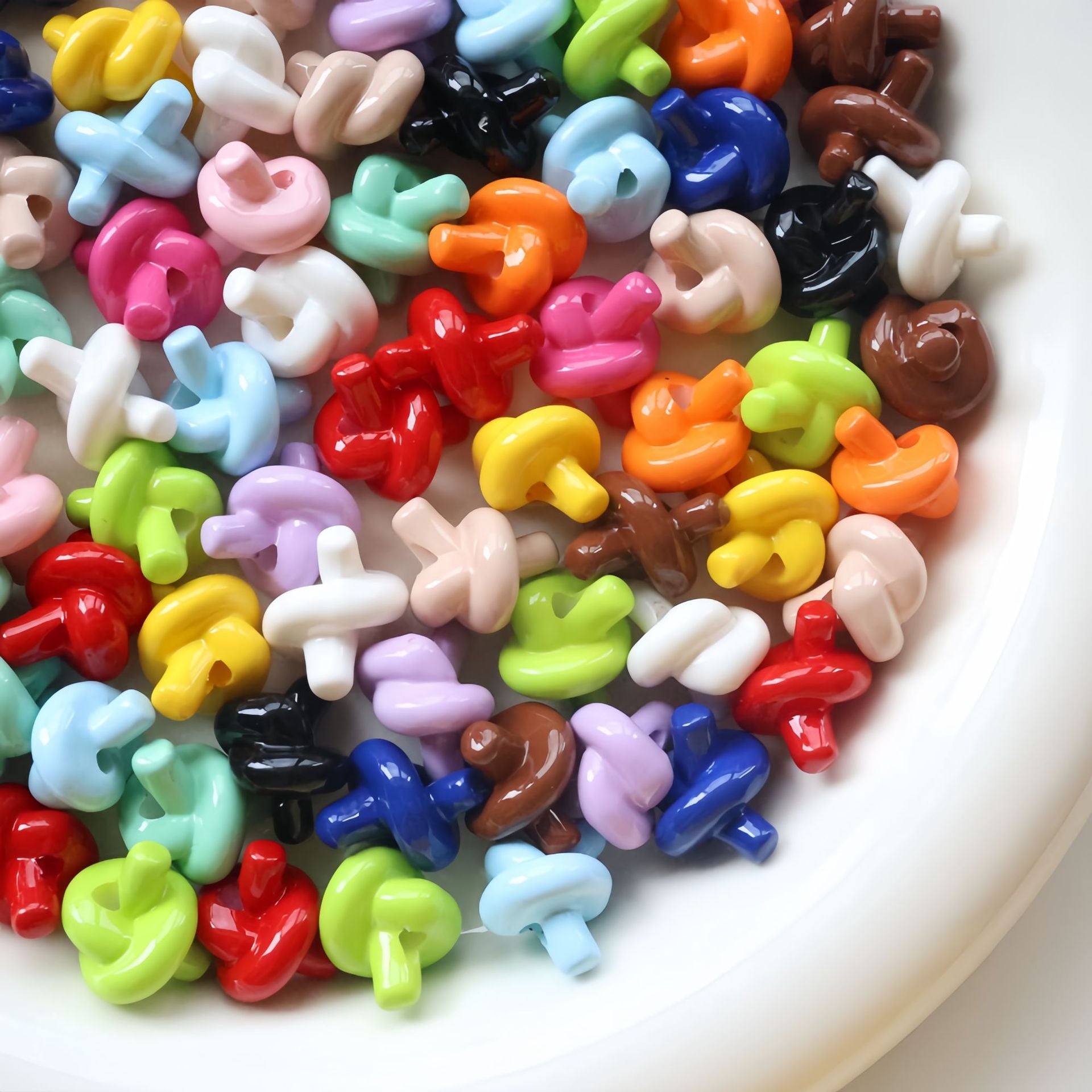 Dopamine-coated knotted straight-hole twisted beads DIY loose beads phone chain car hanging material handmade bag hanging accessories Secondary image