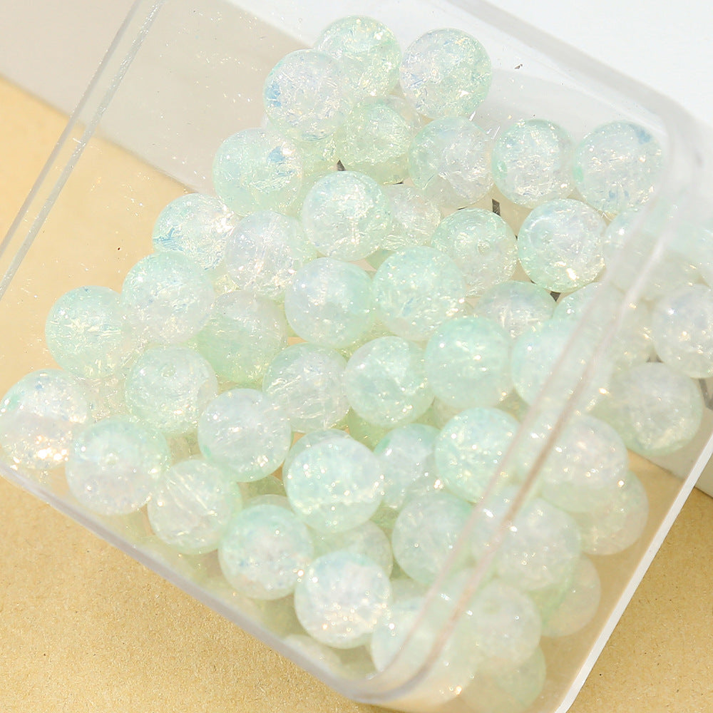 In-stock glass jewelry protein chalcedony beads 10mm loose beads for DIY bracelets, pendants, and accessories, imitation jade with enamel finish Secondary image
