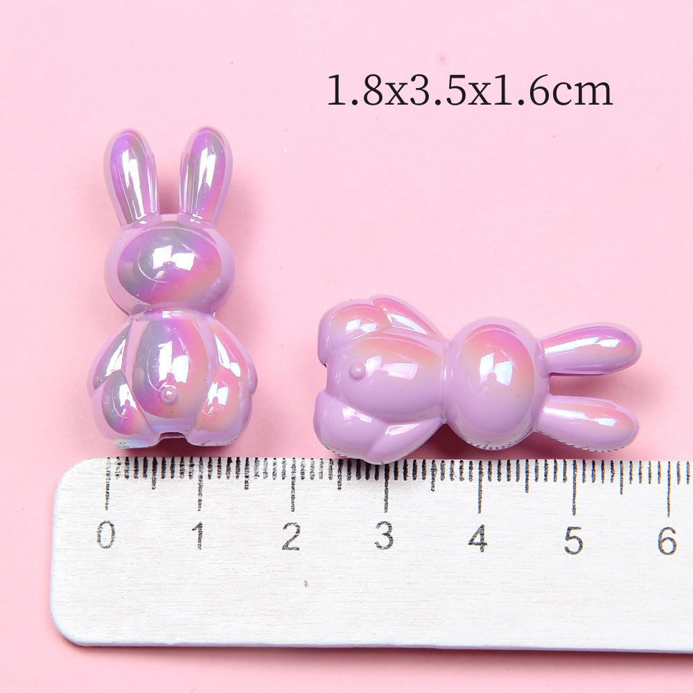 High-quality UV-coated glow-in-the-dark bunny beads DIY loose beads string beads DIY accessories mobile phone chain bracelet accessories Secondary image