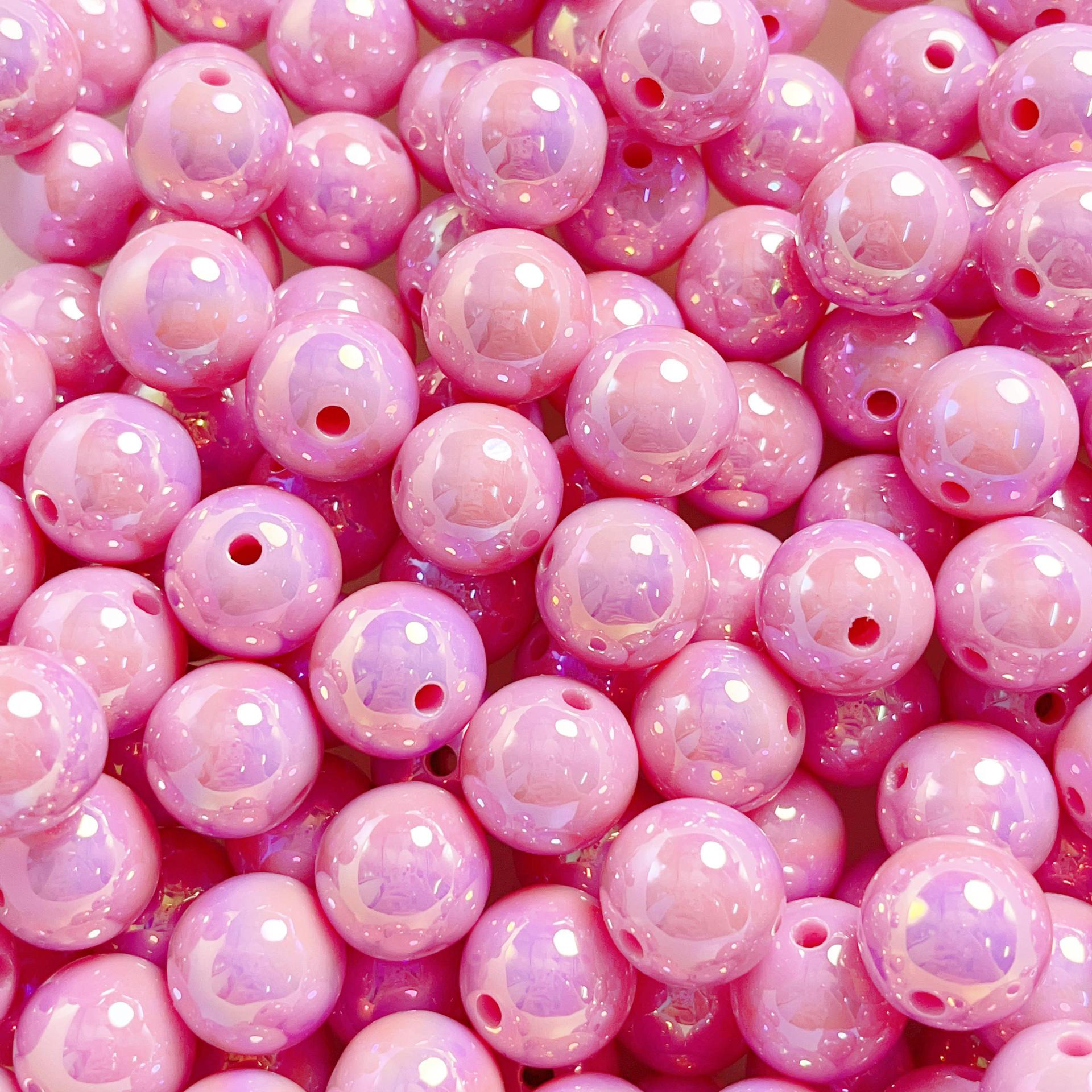 16mm colorful shell acrylic solid color beads, handmade beading DIY phone chain keychain bead accessories Secondary image