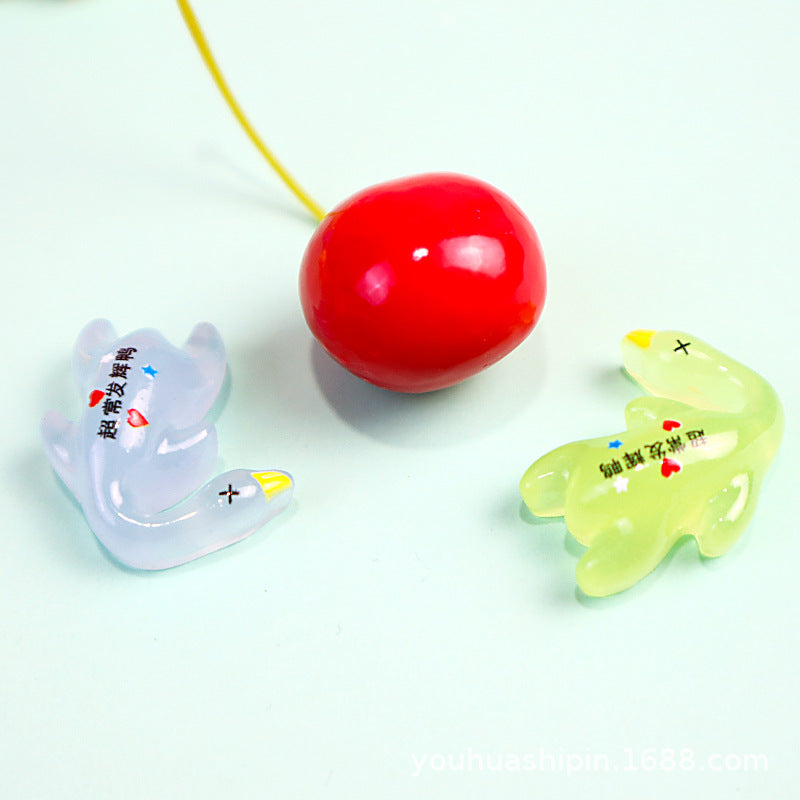 Glow-in-the-dark inspirational little duck pendant, car-mounted creative toy, swing cultural and creative gift, bag keychain Secondary image