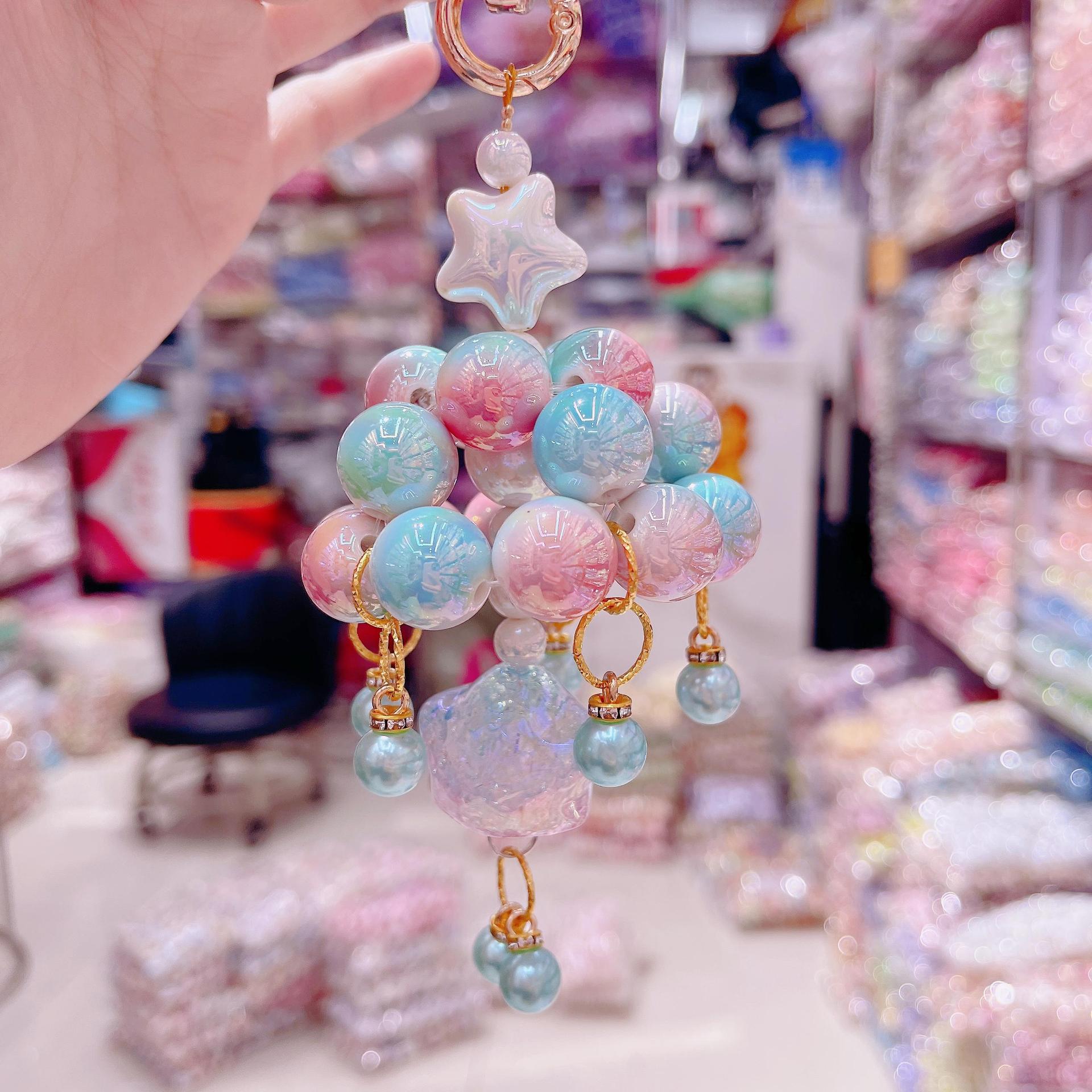 16mm acrylic UV plated gradient color round beads, DIY beading materials for phone chains and keychains, decorative accessories Secondary image