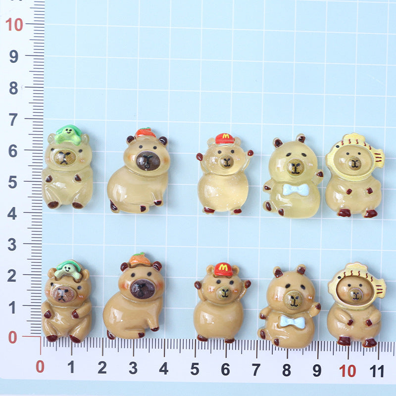 Capybara resin accessories cute M classic DIY phone case stickers, headbands, hair clips, shoe buckles, glove decorations Secondary image