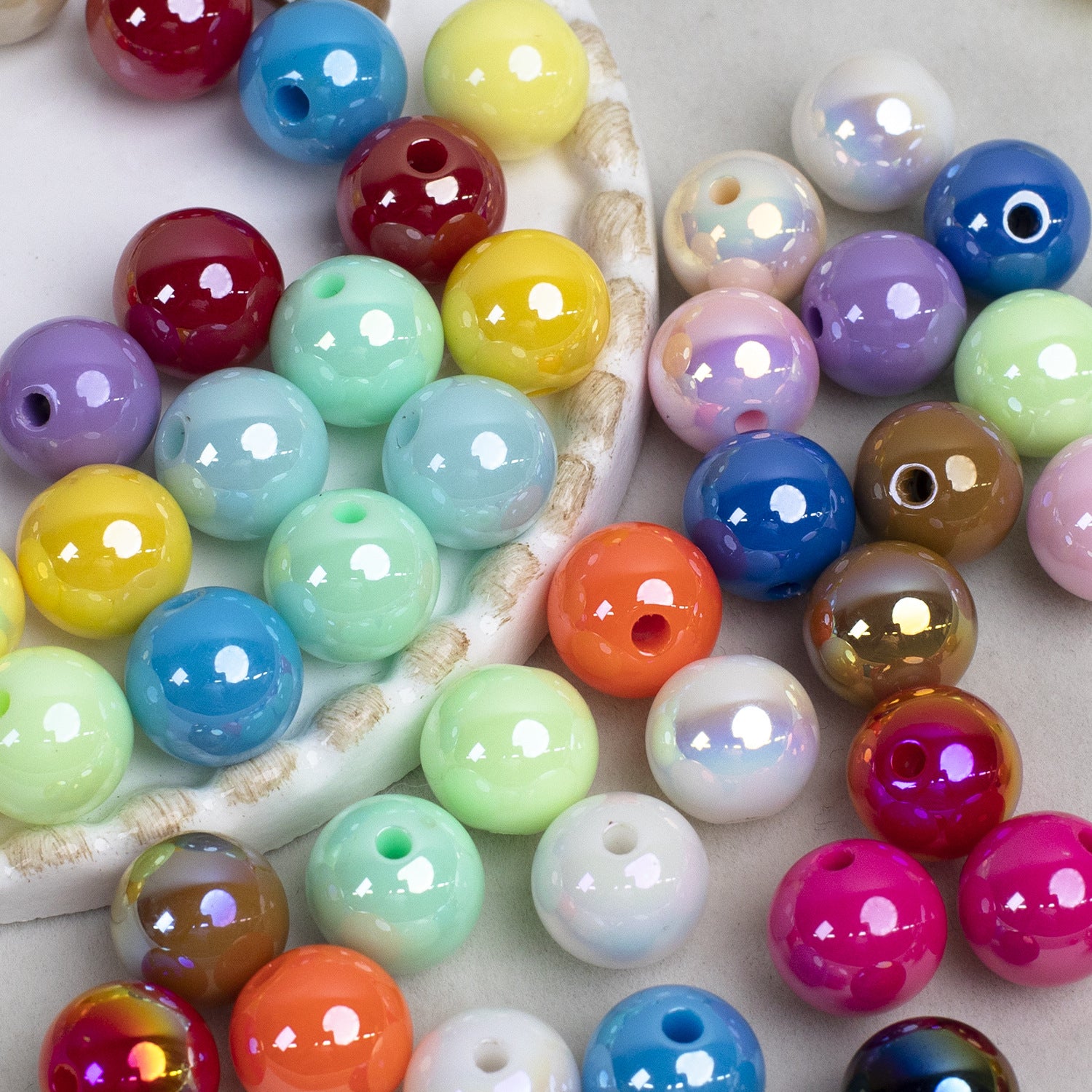 Colorful round beads, solid color acrylic beads, loose beads for DIY phone chains, car pendants, and beading accessories Secondary image