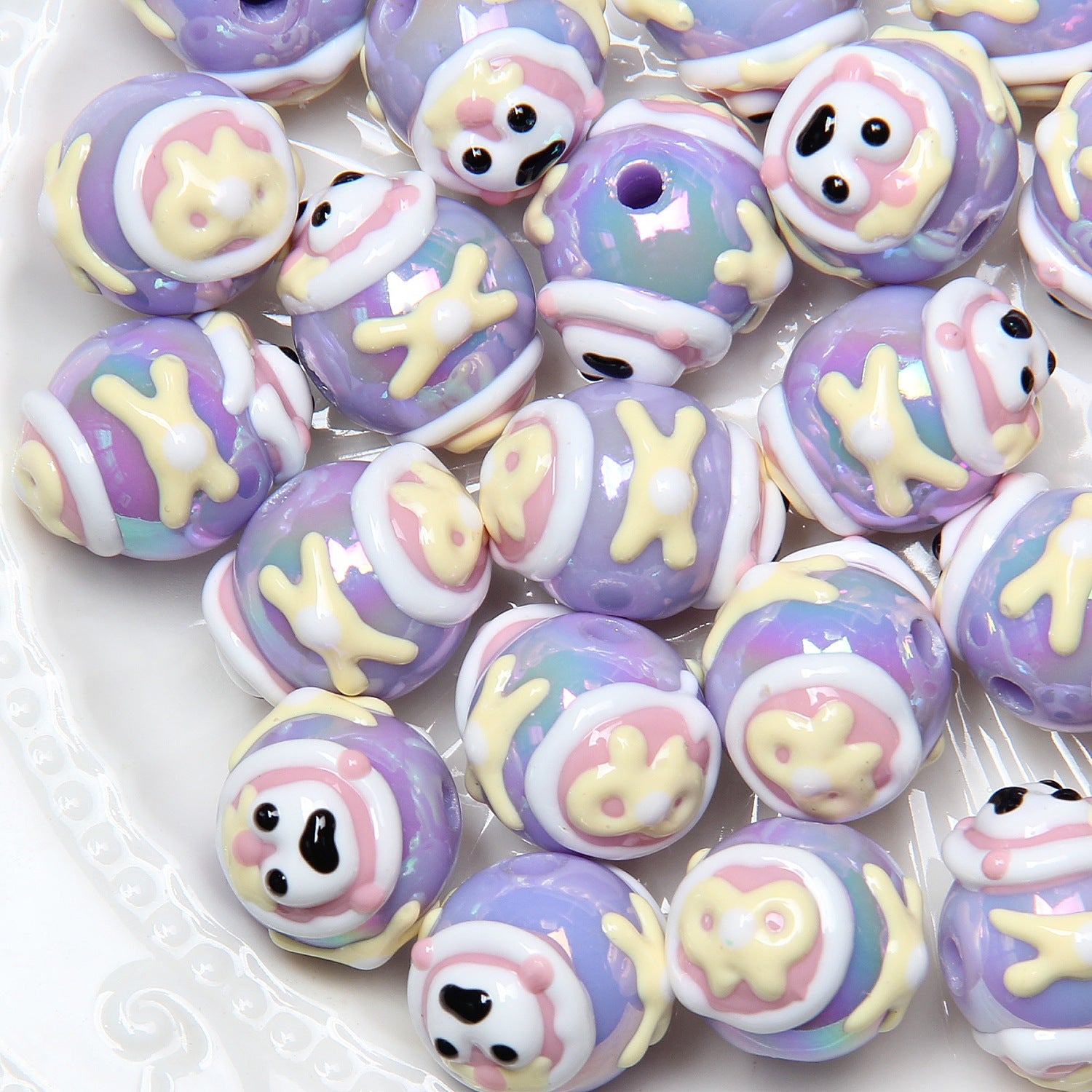 2026 Heavy Oil Series Cartoon Hand-painted Beads DIY Bracelet Phone Strap Car Ornament Secondary image