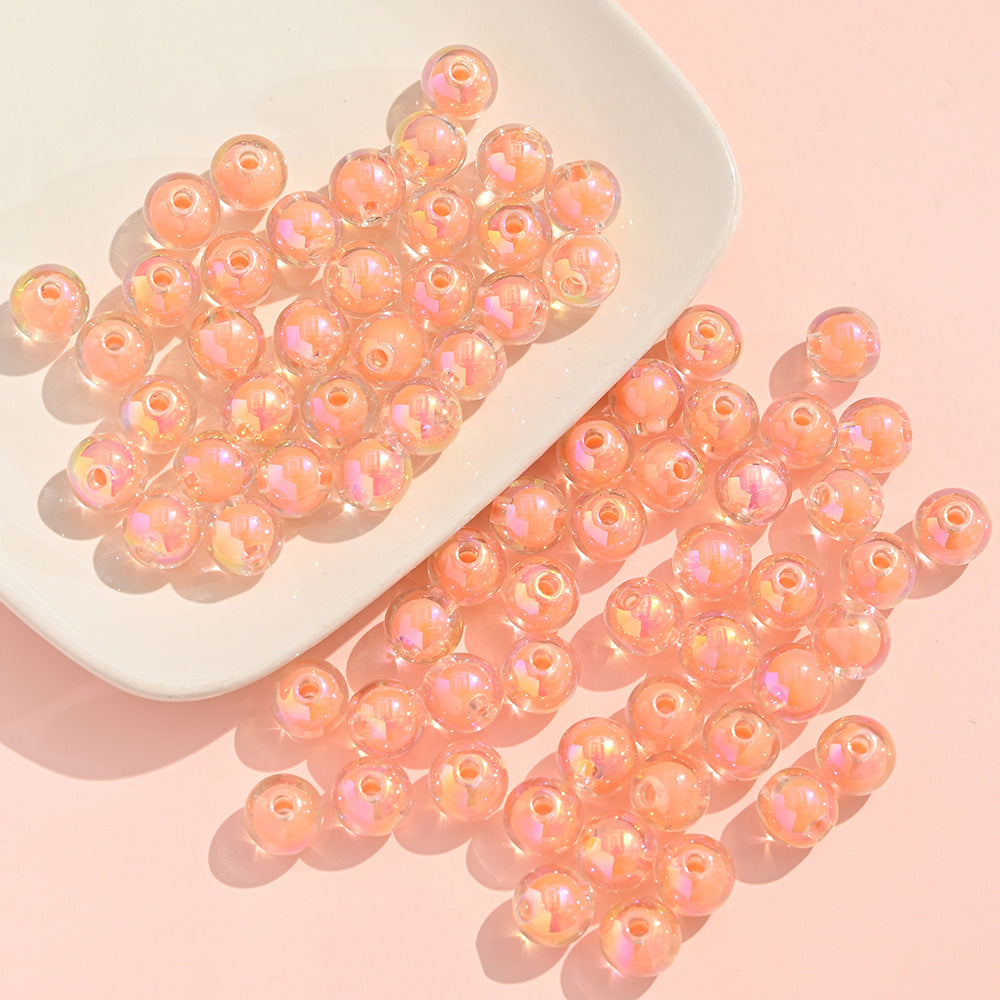 10mm bead-in-bead acrylic beads, electroplated colorful transparent fashion beads, DIY accessories Secondary image